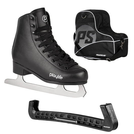 Playlife Classic Iceskates Black + Blade cover + Skate bag