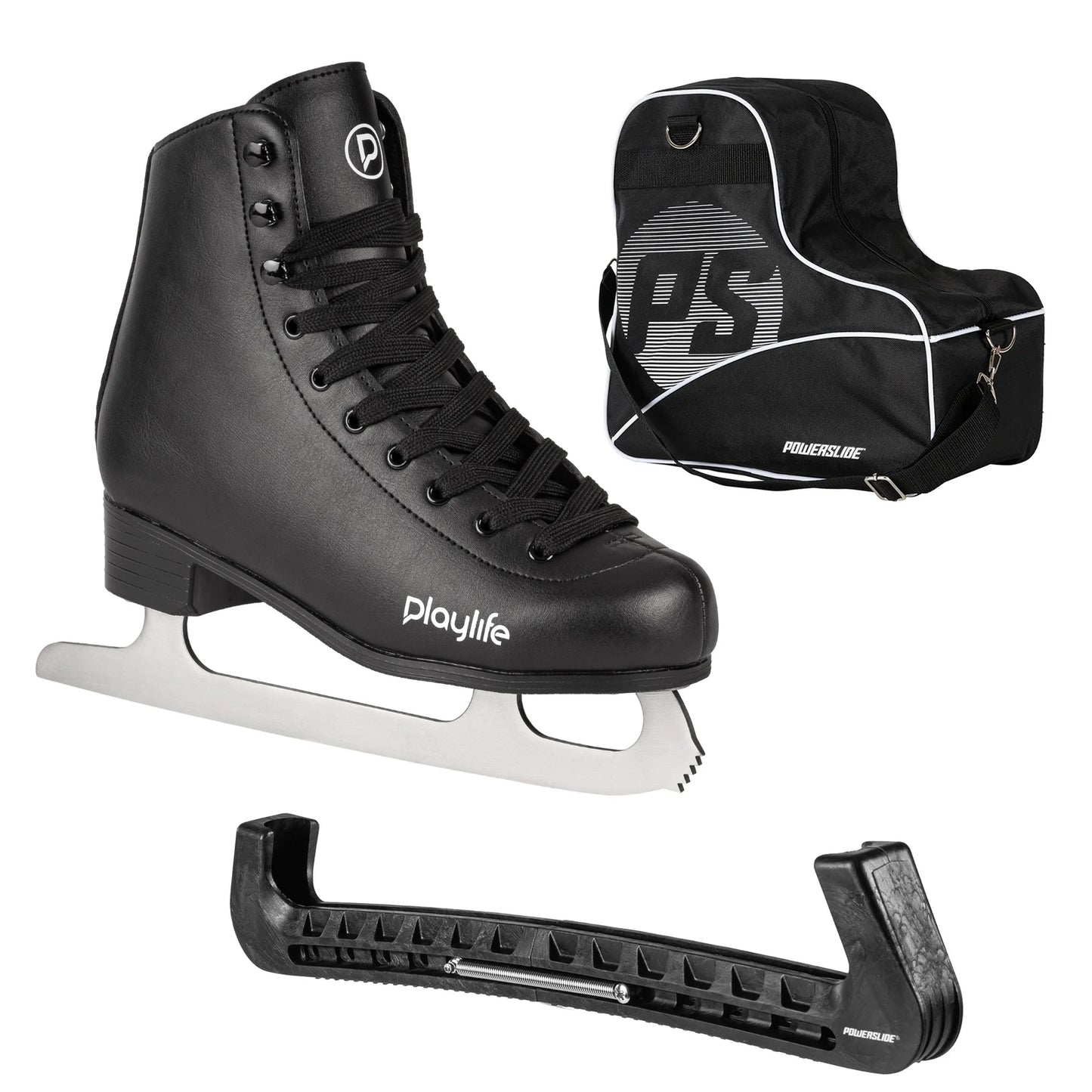 Playlife Classic Iceskates Black + Blade cover + Skate bag